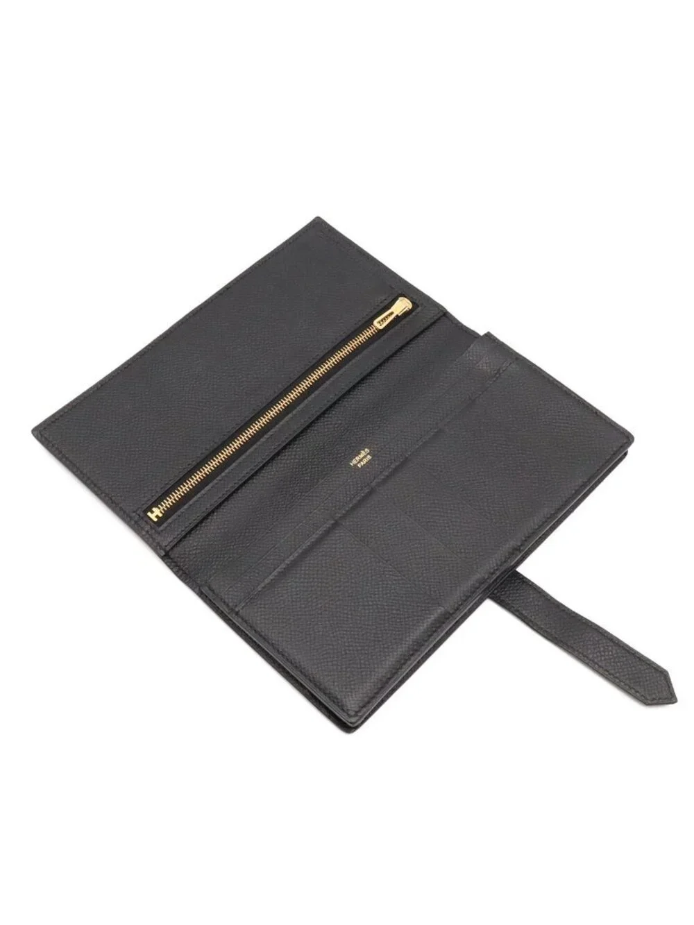 Hermes Bearn Soufflet Wallet Bifold Veau Epsom Black Gold